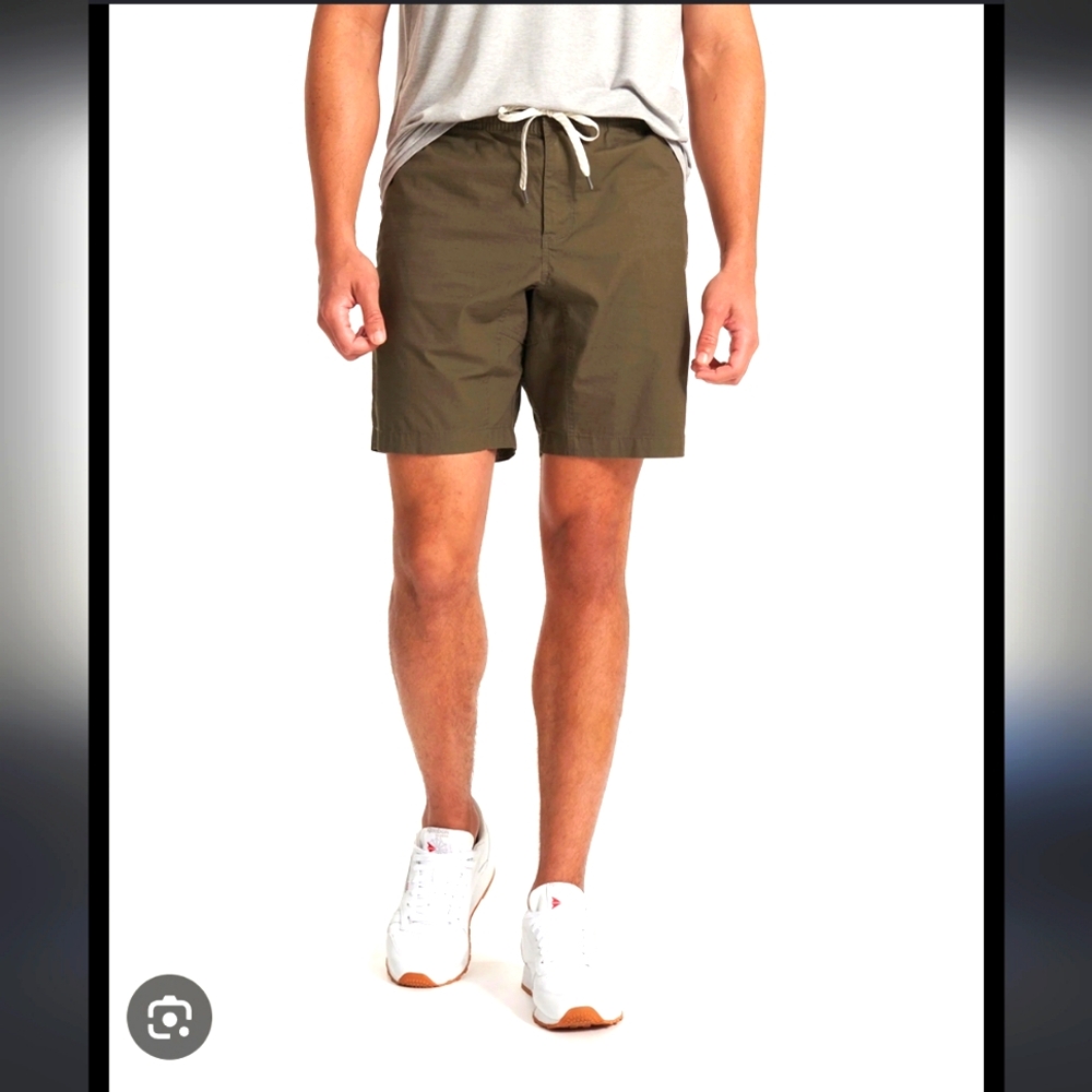 Vuori Dark Oregano/Olive Ripstop Organic Cotton Shorts w/ Teflon Shield Coating